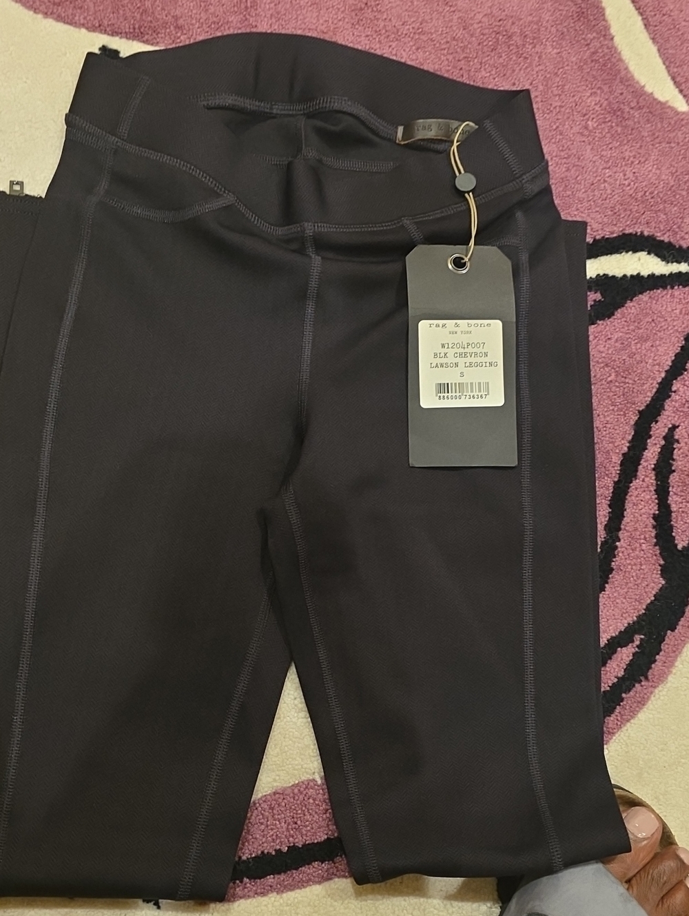 Rag And Bone Black Chevron Performance Leggings